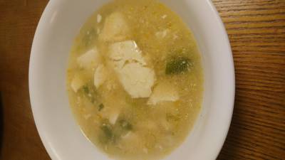 くずし豆腐とたっぷりねぎのスープ