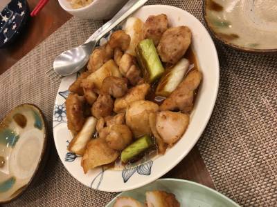 鶏肉とねぎのくわ焼き