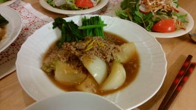 かぶの豚そぼろ煮