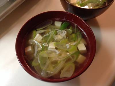 ねぎとじゃこのスープ