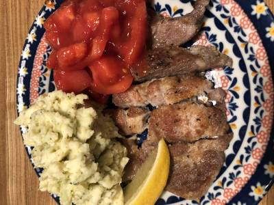 塩豚のソテー マッシュポテト添え