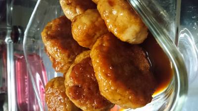 豆腐と鶏肉の小判焼き