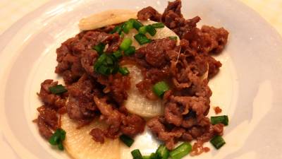 大根と牛肉の炒め物