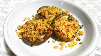 しいたけのパン粉焼き