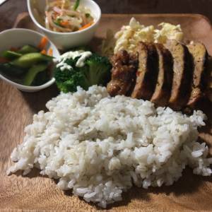 豚こま焼き肉バーグ弁当