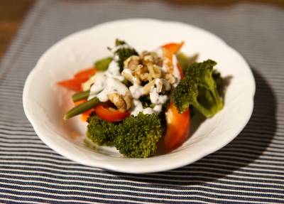 かぼちゃとブロッコリーのアーモンドサラダ