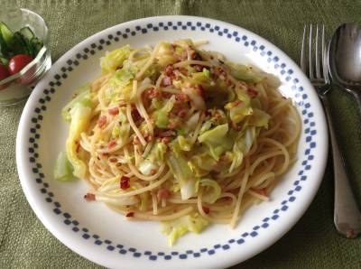 春キャベツのシンプルパスタ