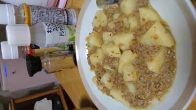 長芋のカレーそぼろ煮