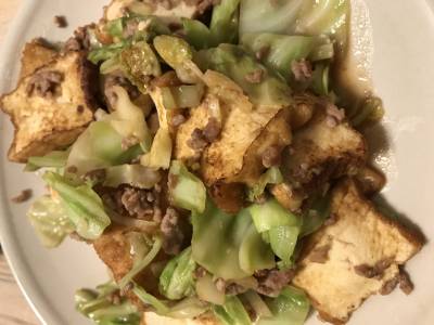 キャベツと厚揚げのみそ炒め