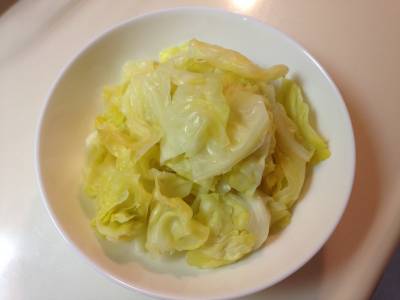 キャベツのザク切り蒸し