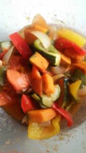 夏野菜のレンジ蒸し