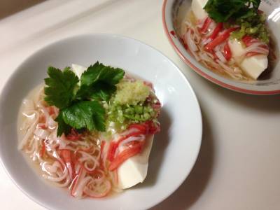 豆腐のかにかまあんかけ