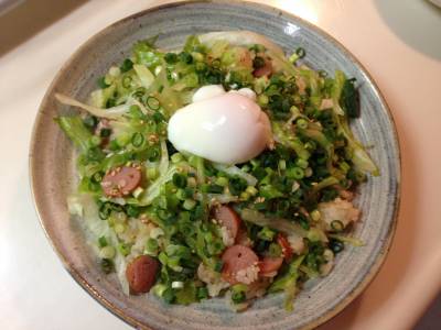 ソーセージのレンジチャーハン