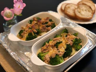 ブロッコリとツナのみそマヨ焼き