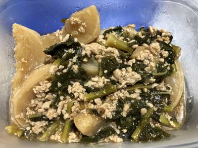 かぶの豚そぼろ煮