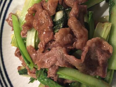 小松菜と牛肉の中国風炒め