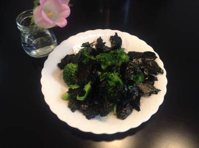 ブロッコリの塩のり炒め