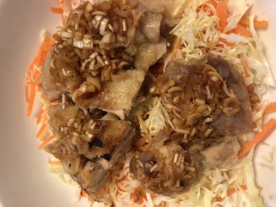 蒸し鶏のパリパリ焼き