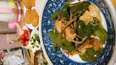 ピーマンのちりめんじゃこ炒め