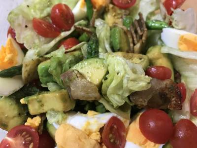 アスパラベーコンとアボカド炒め