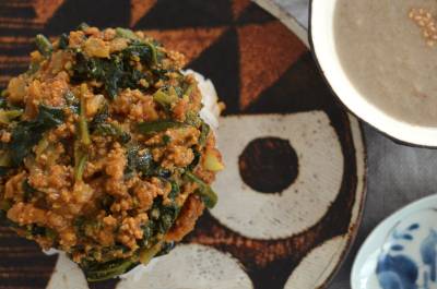 ほうれんそうとひき肉のカレー