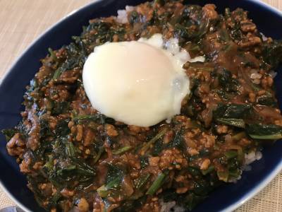 ほうれんそうとひき肉のカレー