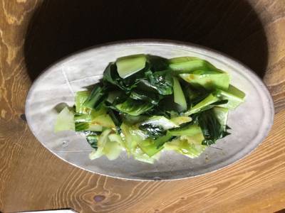 チンゲンサイの中国風ソース