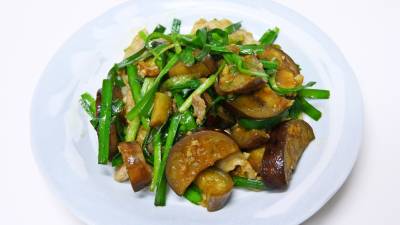 豚肉となすの中国風カレー炒め