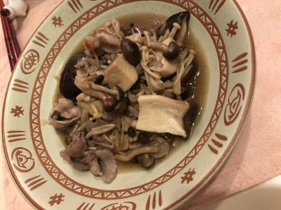 きのこと豚肉の当座煮