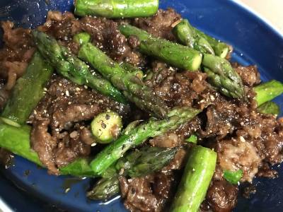 牛肉とアスパラのオイスター炒め