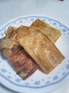 鶏ひき肉の焼き春巻