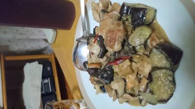 なすと鶏肉のみそ炒め