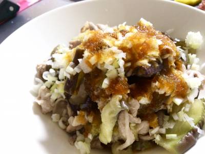 豚肉となすの重ね蒸し