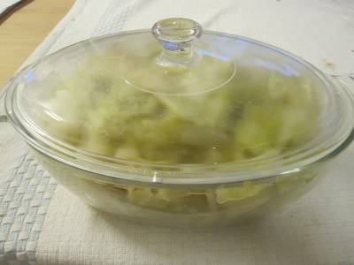 キャベツのザク切り蒸し