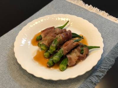 オクラの豚バラ巻き