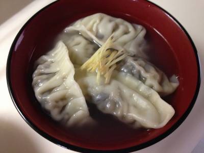 なす肉みそのスープギョーザ