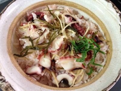 たことしょうがの炊き込みご飯