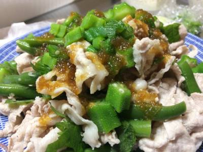 野菜たっぷり豚しゃぶ 柚子こしょうだれ