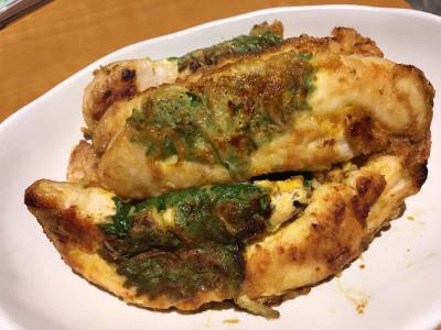 ささ身の青じそ巻きピカタ