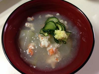 とうがんとえびの冷やし吉野仕立て