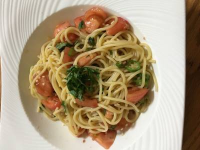 夏野菜の冷製パスタ