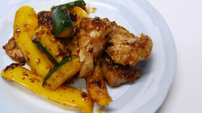 夏野菜と豚の焼きカルビ風