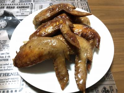 手羽先のにんにくじょうゆ焼き