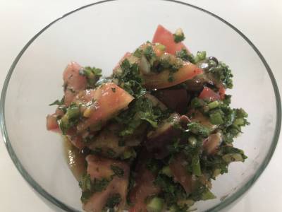 たことトマトのサラダ