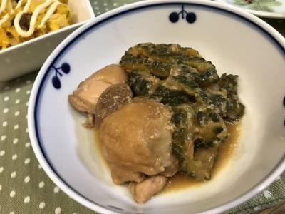 ゴーヤーと鶏手羽のみそ煮