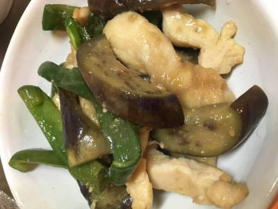 鶏肉となすのスタミナ炒め