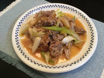 ねぎと豚肉の炒め物