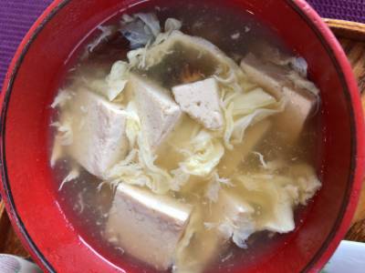 高野豆腐のかきたま汁