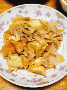 ちぎり厚揚げと豚バラの和風炒め