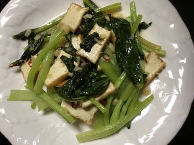 小松菜のスピードしょうが蒸し